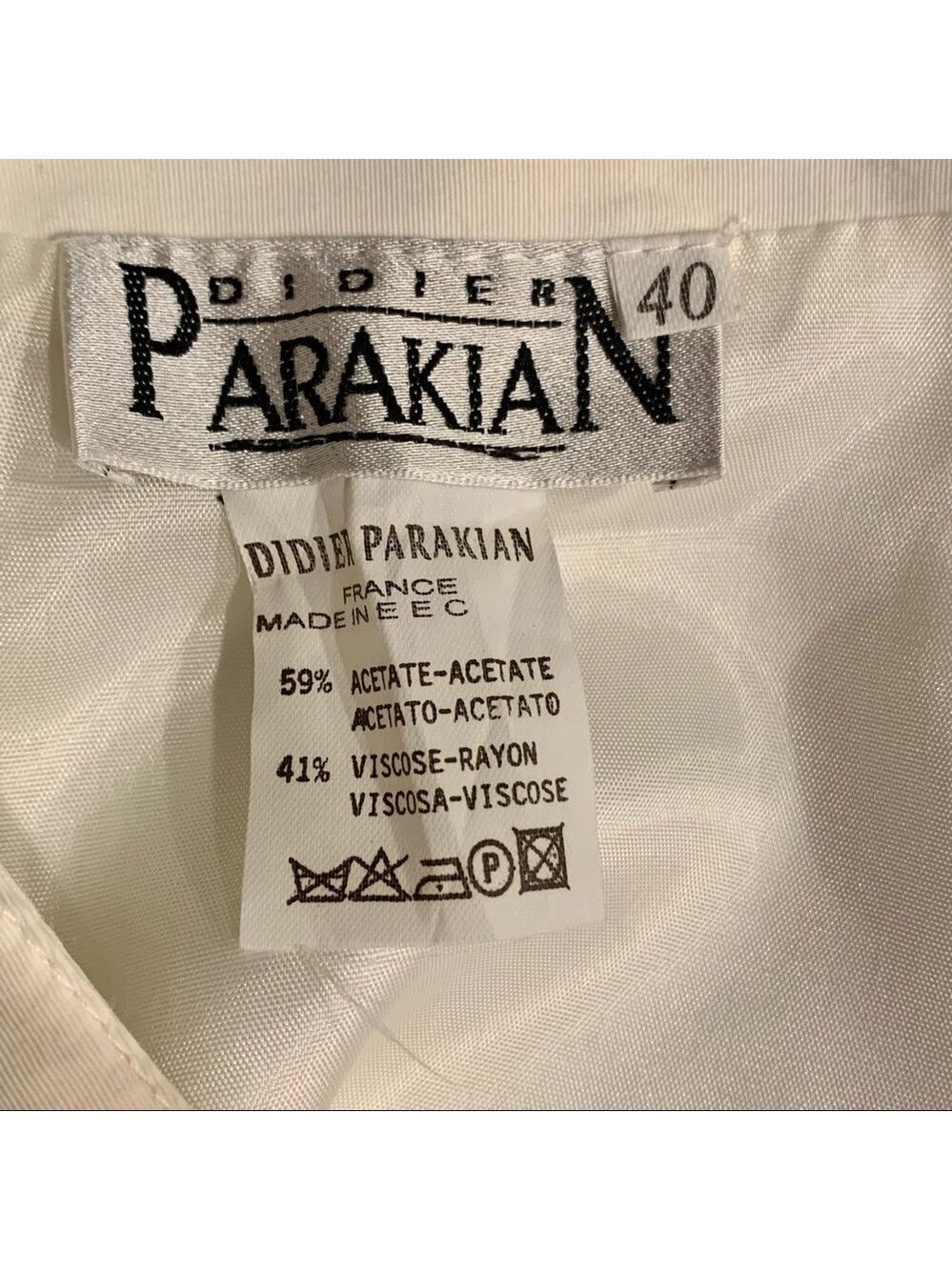 𝅺didier PARAKIAN cream color skirt. Size 40 ( US size 8). Made in France